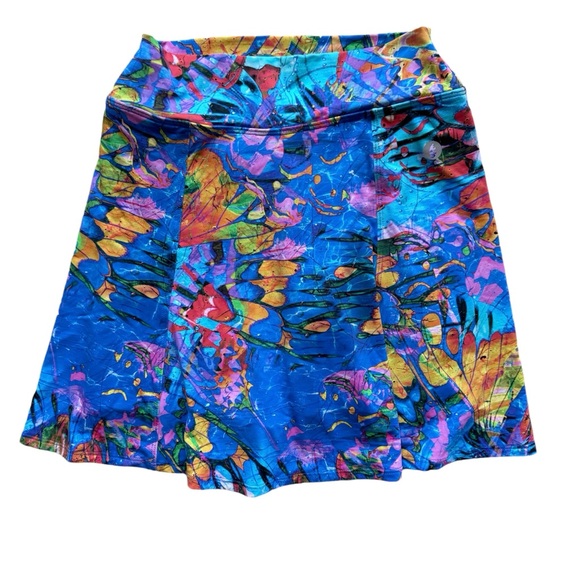 Dona Jo Ultimate Skirt Skort Fly Print Multicolor Tennis Pickleball Sz 1 Small - Picture 3 of 6